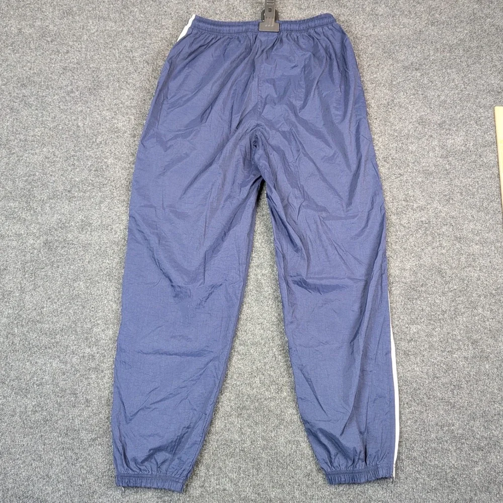 Adidas Vintage Track Pants Navy Blue White Stripe Nylon Windbreaker Mens XL
